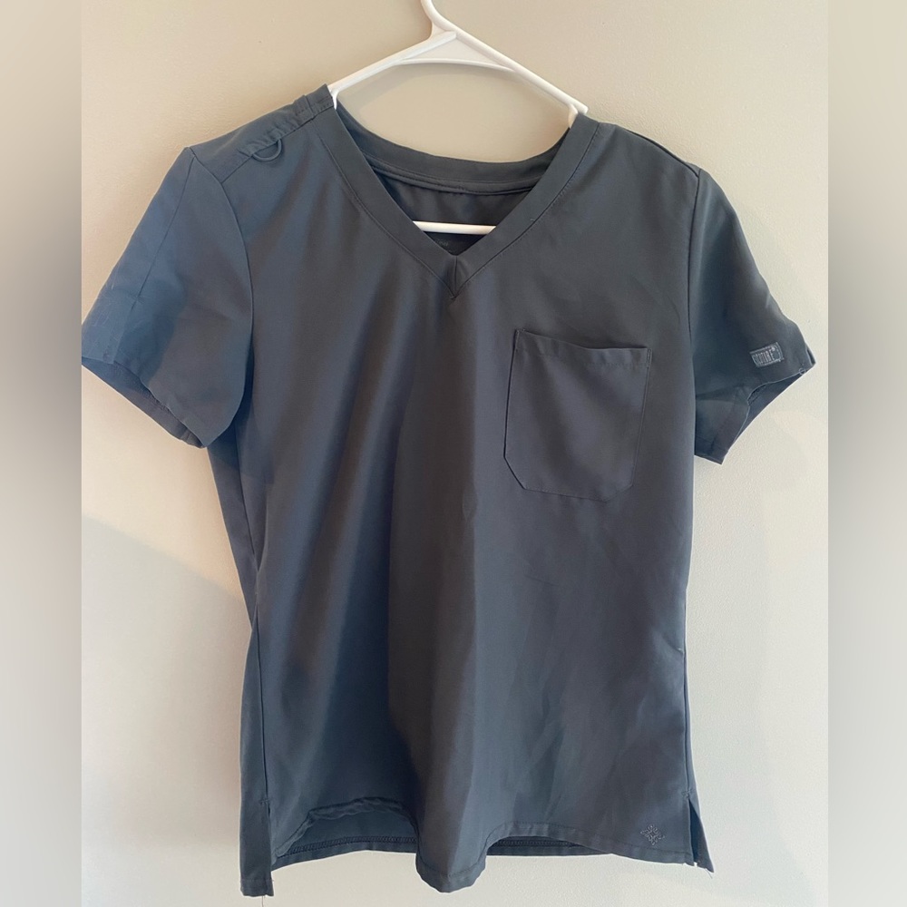 Med Couture XS Gray/Pewter Scrub Set